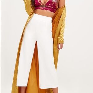 New White High Waisted Scuba Culottes